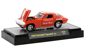 Chevrolet�V�{���[ Corvette�R���x�b�g 427 1966 �I�����W �X�|�[�c�J�[ �͌^ / M2MACHINES 1/64 �~�j�J�[ �͌^