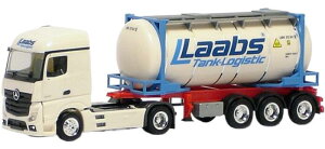 Laabs Logistic Mercedes Benz�����Z�f�X�x���c Actros StreamSpace 2.5 20ft. tanker container semitrailer�^���N�R���e�i�Z�~�g���[���[ /Herpa 1/87