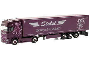 Stelzl Scania�X�J�j�A CS20 Curtain Tarpaulin Semitrailer�J�[�e���Z�~�g���[���[ �g���b�N �͌^ /Herpa 1/87