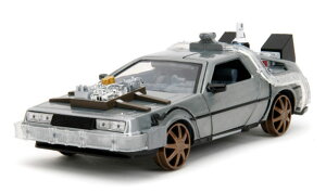 DeLorean�f�����A�� Time Machine with Rail Wheels Back t / JADA 1/24 �~�j�J�[ �͌^