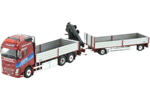 Sidler Volvo�{���{ FH04 Globetrotter platform trailer�v���b�g�t�H�[���g���[���[ �g���b�N �͌^ /Tekno 1/50