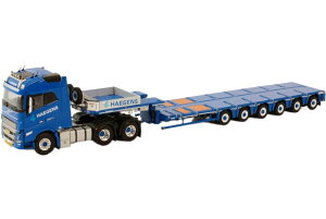 Haegens Kraanverhuur Volvo�{���{ FH5 Globetrotter 6x4 MCO-PX semi lowloader�Ᏸ�g���[���[ 6axle �g���b�N �͌^ /WSI 1/50