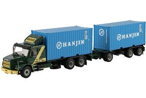 Koolwijk Scania�X�J�j�A 3-Series Torpedo 6x2 Tag Axle Container trailer�R���e�i�g���[���[ + 2x 20ft Container �g���b�N �͌^ /WSI 1/50