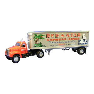 �}�b�N 1960 B61 �g���N�^�[���g���[���[ ���b�h�X�^�[�G�N�X�v���X Mack 1960 B61 Tractor Trailer Red Star Express / FIRST GEAR 1/34 �~�j�J�[ �g���b�N�͌^