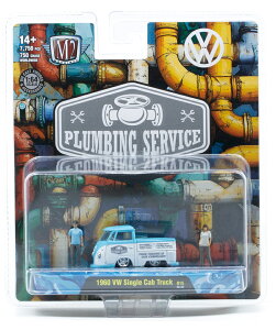 VW�t�H���N�X���[�Q�� 1960 Single Cab Truck�g���b�N Blue and White / M2MACHINES 1/64 �͌^