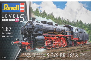 Express Locomotive S3/6 BR 18 5 & Tender 2'2'T 31,7 ���C�@�֎� �g�ݗ��ăv�����L�b�g�͌^ /Revell 1/87
