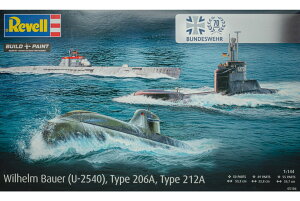 70 Years Bundeswehr Wilhelm Bauer U-2540 Type 206A Type 212A �g�ݗ��ăv�����L�b�g�͌^ �͑D /Revell 1/144