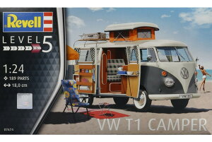 Volkswagen�t�H���N�X���[�Q�� T1 Camper �g�ݗ��ăv�����L�b�g�͌^ �J�[���f�� /Revell 1/24
