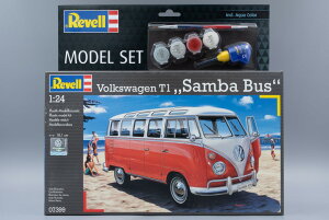 Volkswagen�t�H���N�X���[�Q�� T1 Samba Bus �g�ݗ��ăv�����L�b�g�͌^ �J�[���f�� /Revell 1/24