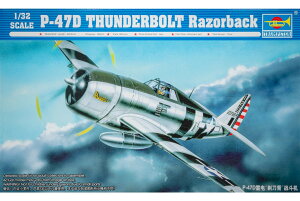 P-47D Thunderbolt Razorback �T���_�[�{���g �g�ݗ��ăv�����L�b�g�͌^ �퓬�@ /Trumpeter 1/32