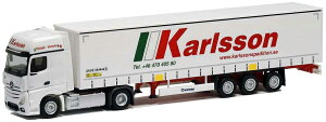 Herpa Karlsson Spedition Mercedes Benz Actros Gigaspace curtain tarpaulin trailer 401907 /Herpa 1/87 ~j`A gbN ݋@B͌^ Hԗ