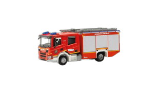 Santander h Scania CP Crewcab h|v/ Herpa 1/87 ͌^ ~jJ[