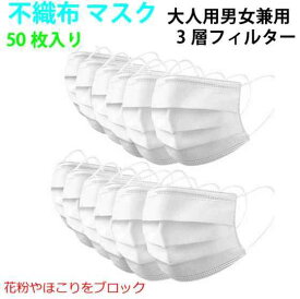 マスク　在庫あり 50枚 箱 あす楽 不織布 メルトブロー 3層フィルター 在庫あり 使い捨て 家庭用 大人男女兼用 中国製