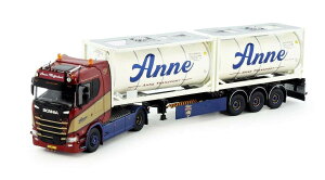 Anne Transport Scania Next Gen S-Serie Tank Container Semitrailer + 2x 20ft ISO Tank Container 84355 g[[ gbN /Tekno 1/50 ݋@B͌^
