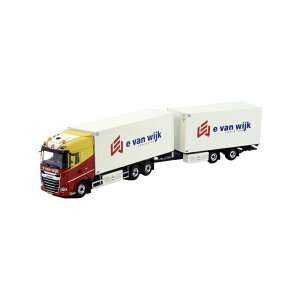 E. van Wijk DAF XG 6x2 Box Truck-Trailer gbN / TEKNO 1/50 ݋@B͌^ Hԗ