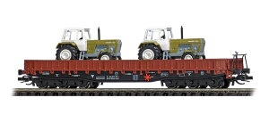 TT�Q�[�W �S���͌^ �ݎ� Busch �u�b�V�� �h�C�c���S Samm 4818 Era IV Flat wagon Samm 4818 tractor transport DR DC