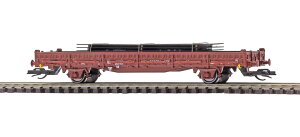 TT�Q�[�W �ݎ� Busch �u�b�V�� ���h�C�c���S DR Ks �|�ύ� Era IV DC Flat wagon Ks loaded with steel plates of the DR Era IV