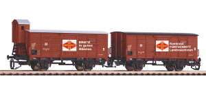 TT�Q�[�W �S���͌^ PIKO �s�R DR G02 Epoch III Progress Set of 2 Covered Freight Cars G02 DR DC