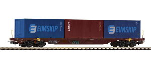 HO�Q�[�W �ԗ� Piko �s�R NS Sgnss epoch VI Flat car loaded with 3 containers DC