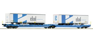 HO�Q�[�W �S���͌^ �ݎ� ���R Roco EUROWAGON T3000e Era VI Double pocket articulated wagon T3000e DC