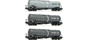 HO�Q�[�W �ԗ� Roco ���R Wascosa �^���N�� Zacns 3���Z�b�g Era V VI DC 3 piece set Tank wagon type Zacns of Wascosa