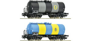HO�Q�[�W �S���͌^ Roco ���R OEMV OEBB 2���Z�b�g �^���N�� Era IV 2 piece set Tank wagons DC