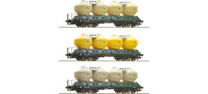 HO�Q�[�W �S���͌^ �ݎ� Roco ���R CSD Raj Era IV 3 piece set Silo wagon type Raj of the CSD Era IV DC