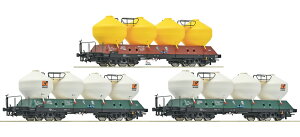 HO�Q�[�W �ݎ� Roco ���R CD Silo wagon type Uacs 3 piece set Era VI DC Silo wagon type Uacs CD Era VI