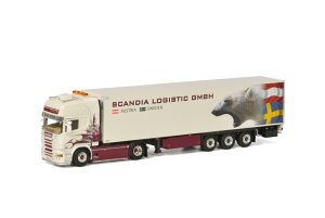 Scania�X�J�j�A R6 TOPLINE ���[�t�@�[�g���[���[ 3�� Scandia Logistic / WSI 1/50 ���݋@�B �͌^
