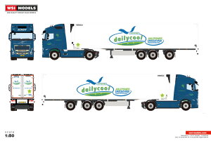 �y�\��z2026�N�����\�� Volvo�{���{ FH5 GLOBETROTTER 4X2 TRIDEC ���[�t�@�[�g���[���[ 3 AXLE Dailycool B.V. / WSI 1/50 ���݋@�B �͌^