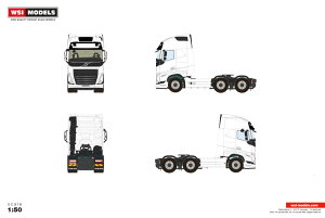 �y�\��z2026�N�����\�� Volvo�{���{ FH5 MY2024 GLOBETROTTER XL 6X2 TAG AXLE White Line / WSI 1/50 ���݋@�B �͌^