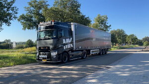 y\z4-6ȍ~\MARK VAN DEN KERKHOF; RENAULT TRUCKS T HIGH 4X2 CURTAINSIDE TRAILER - 3 AXLE gbN /WSI 1/50 ݋@B͌^ Hԗ