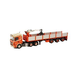Huskens Scania R4 flaat roof 6x2 brick trailer with crane g[[ / WSI 1/50 ݋@B͌^ Hԗ