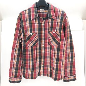 【中古】 THE FLAT HEAD フラットヘッド チェック シャツ 赤系/レッド系 L/S 長袖 ロングスリーブ 38 メンズ 中古品 05r8523 【館林店】