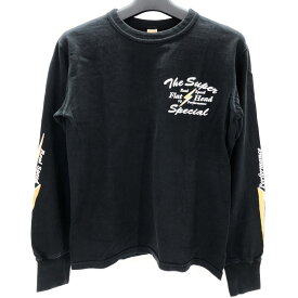 【中古】 THE FLAT HEAD フラットヘッド 長袖 Tシャツ ロンT Real Speed V8 Performance 黒/ブラック/36 メンズ アメカジ 中古品 05r8667 【館林店】