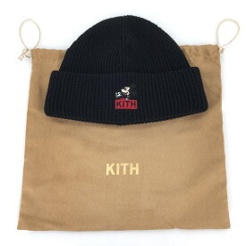 【中古】 KITH × Disney / キス × ディズニー / ミッキー ミア ビーニー / ニットキャップ / ニット帽 / 黒/ブラック / ディズニー100周年 中古品 05r8690 【館林店】