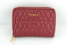 【中古】FURLA フルラ キルティングラウンドファスナー財布 レディース財布 赤 レッド 02r8424 中古品 【牛久店】