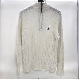 【中古】POLO RALPH LAUREN ポロ ラルフ ローレン ハーフジップニット 薄手ニット コットンニット サイズM 白 ホワイト 710701611026 02r15916 中古品 【牛久店】