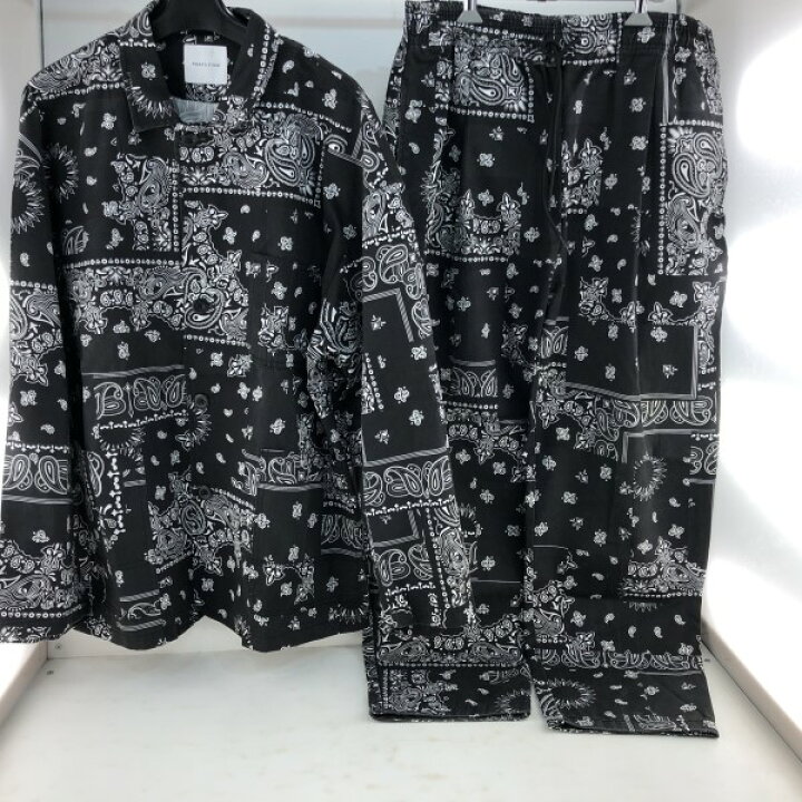 ☆Mサイズ/FREAK'S STOREフリークスストア/セットアップ/ビッグシルエット/シェフシャツ＆シェフショーツ/ペイズリー/バンダナ/ネイビー フリークスストア  セットアップ Mサイズ FREAK\u0027S STORE⁄リネンタッチ FREAK'S STORE フリークスストア ペイズリー セットアップ Sサイズ