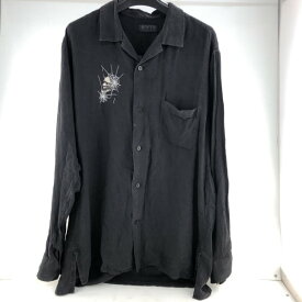 【中古】s’yte サイト YOHJIYAMAMOTO ヨウジヤマモト 長袖シャツ 般若 クモの巣 刺繍 ワンポイント 0128E サイズ3 黒　ブラック 02r16257 中古品 【牛久店】