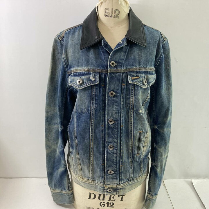 楽天市場】【中古】DIESEL デニム ジャケット Gジャン 襟レザー 牛革  