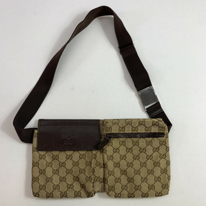 楽天市場】【中古】GUCCI グッチ GGキャンバス ウエストポーチ ボディ 