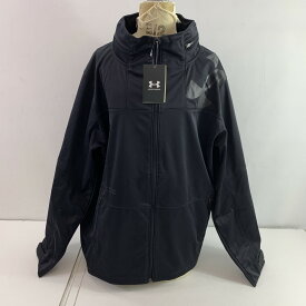 【中古】アンダーアーマー UNDER ARMOUR メンズ トレーニング ジャージ UA アーマーニット ウインドジャケット 1378379 長袖 アウター 収納フード付き 防風 撥水 フード付き ストレッチ スポーツウェア　XL　ブラック　04r8178【八王子店】