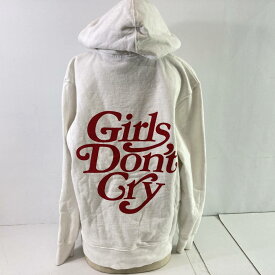 【中古】Girls don't cry Print hoodie ガールズ ドント クライ ガールドントクライ　5739-01　バックフルロゴプリント フーディー パーカーユニセックス 男女兼用 サイズL　ホワイト　04r8197【八王子】