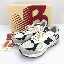 【中古】 ニューバランス NEW BALANCE 990 v3 ホワイト/アイボリー/ブル－/ブラック 27.0cm U.S.A製 メンズ スニーカー M990WB3 05r8821 【館林店】