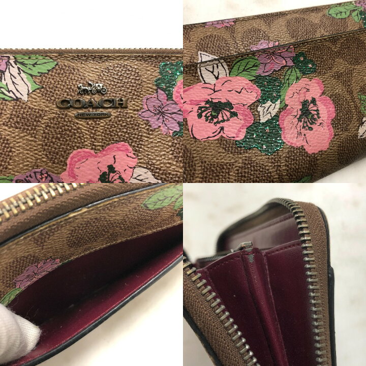 楽天市場】【中古】 コーチ COACH シグネチャー 花柄 ラウンド 