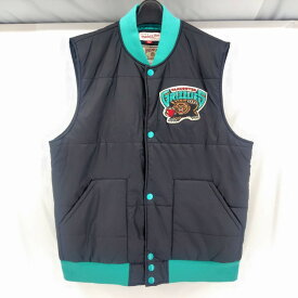 【中古】 ミッチェル&ネス Mitchell & Ness 中綿ベスト バンクーバー・グリズリーズ ブラック/ターコイズブルー サイズL 中国製 メンズ アウター ナイロン 05w12238 【館林店】