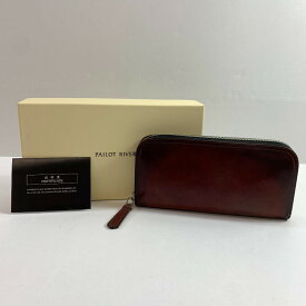 04w5053▽※【中古】パイロットリバー PAILOTRIVER 長財布 ロングウォレット ラウンドジップ メンズ 手染め レザー 牛革 日本製 LP2000-PRP-S ブラウン【八王子店】