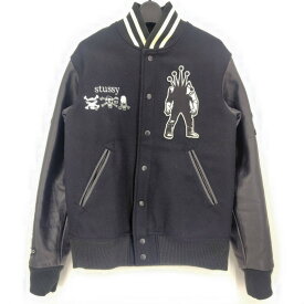 【中古】 ステューシー STUSSY × Kostas Seremetis スタジャン ブラック サイズS 中国製 メンズ ウール 05w16520 【館林店】