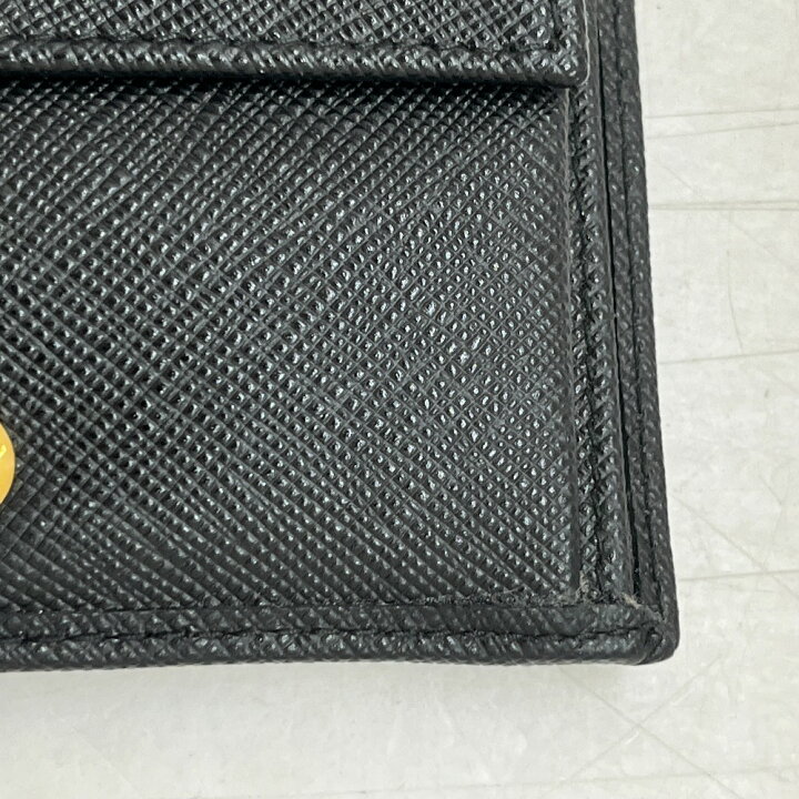 楽天市場】【中古】 PRADA 二つ折り財布 ブラック サフィアーノ 